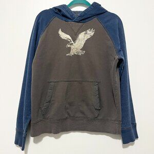 American Eagle AEO Mens Y2K Grunge Hoodie M Raglan Skater 2010s Streetwear Indie